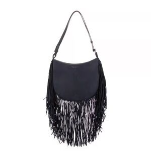 Chic Black Fringe Shoulder Bag